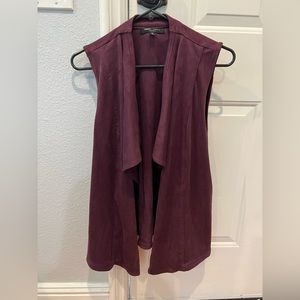 Romeo + Juliet Couture Sleeveless Faux Suede Longline Vest Gilet Jacket - L